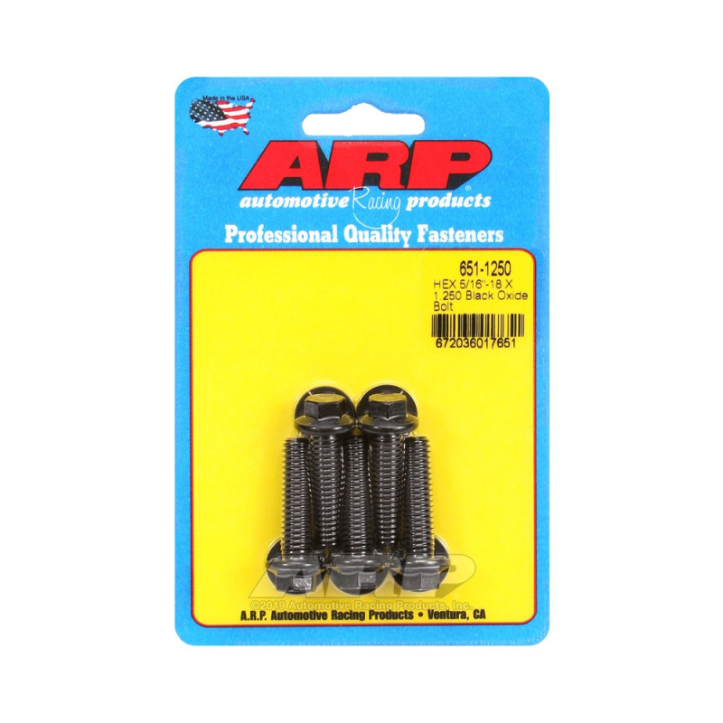Set de șuruburi și piulițe universale ARP 5/16-18 – Șuruburi hexagonale cu finisaj negru oxidat, x5 - ARP-651-1250 - 651-1250 - 3666618194462